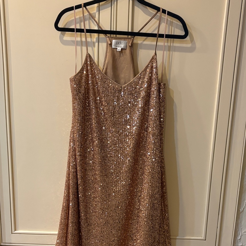 Johnie Was -Jade- Shimmering Copper Sequin Dress.  Beautiful fabric.  Racerback